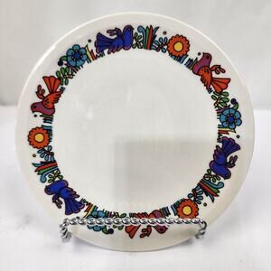 Villeroy & Boch Acapulco Salad Bread Plate 6” Bird Flowers Luxembourg Blue Stamp